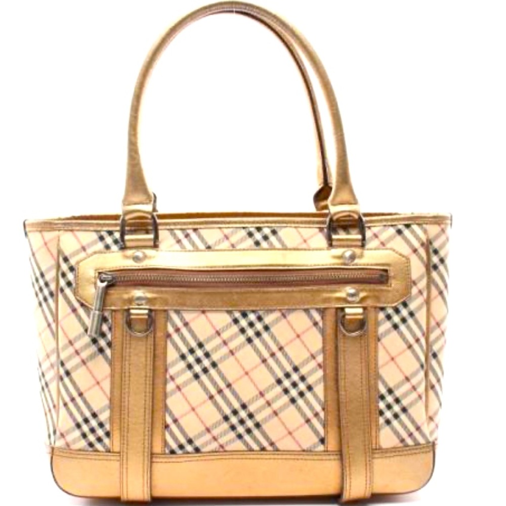 💯 AUTHENTIC BURBERRY Nova check handbag tote bag canvas leather multicolor